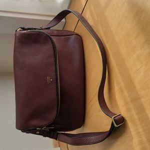 Fossil burgundy crossbody purse
